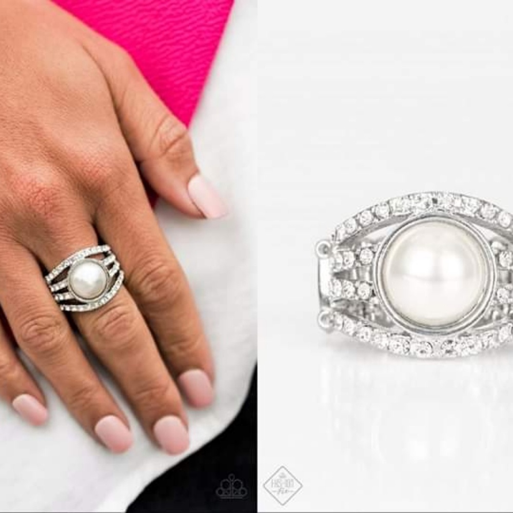 Faux Pearl Stretch Band Ring - Fashion Accessories